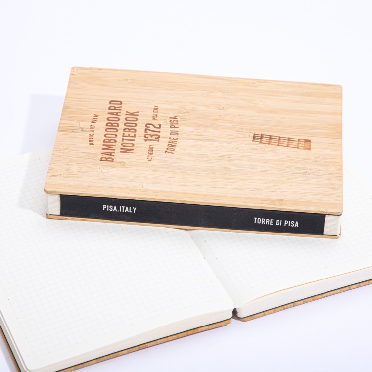 Bamboo cover naked binding notebook