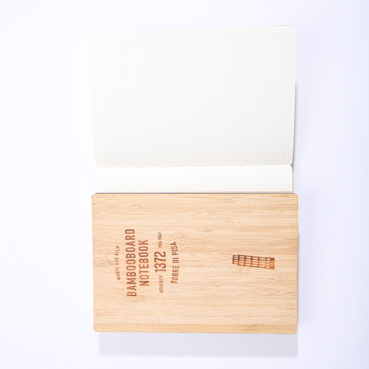 Bamboo cover naked binding notebook