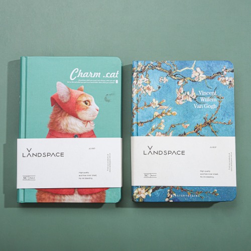 Printing on artpaper with grey board hard cover case bound notebooks