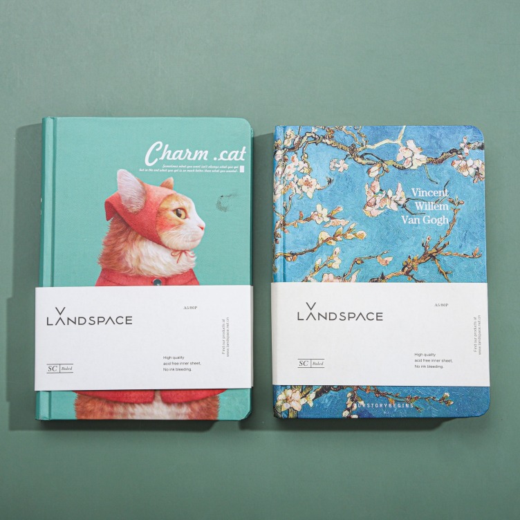 Printing on artpaper with grey board hard cover case bound notebooks