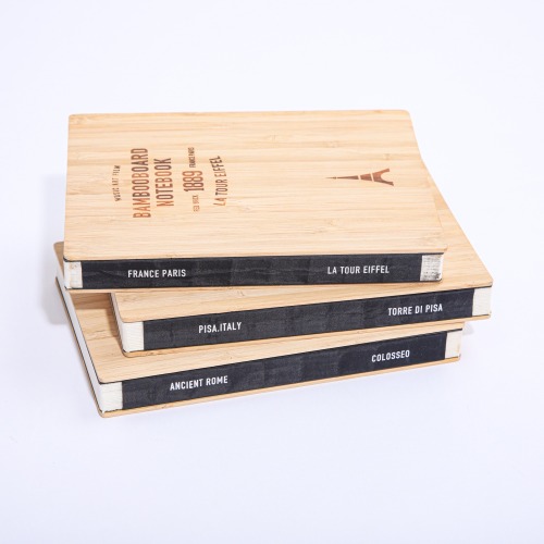 Bamboo cover naked binding notebook