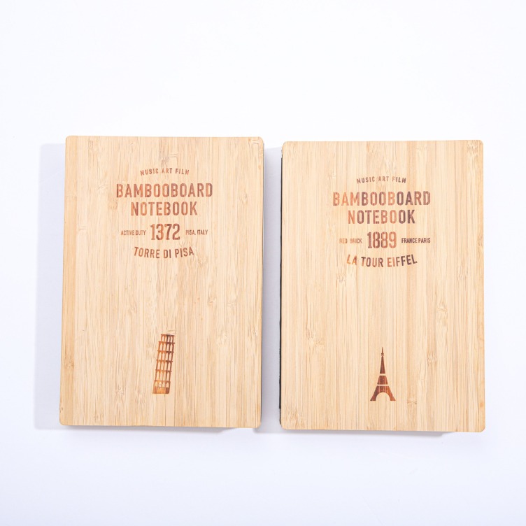 Bamboo cover naked binding notebook