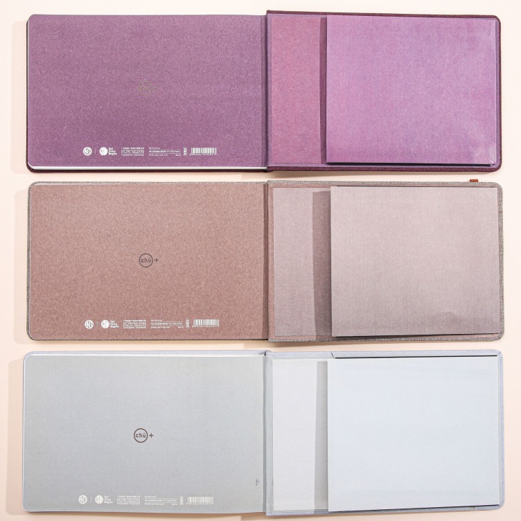 Fabric hardcover case bound sketch book with elastic bind