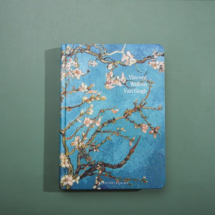 Printing on artpaper with grey board hard cover case bound notebooks