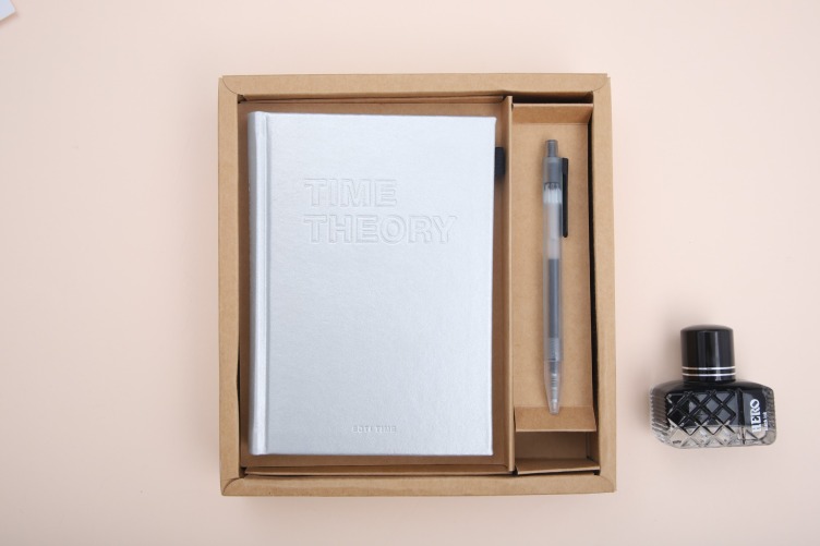 Debossed Logo Printing PU Cover Case bound Notebook Gift Box
