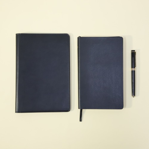 PU Leather cover notebook with leather outer folder