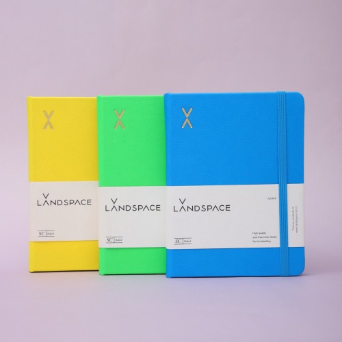 PU leather hot stamping logo cover notebook with edge printing