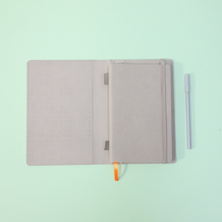PU Leather cover planner with leather outer folder