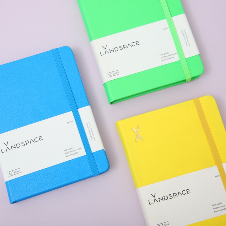 PU leather hot stamping logo cover notebook with edge printing