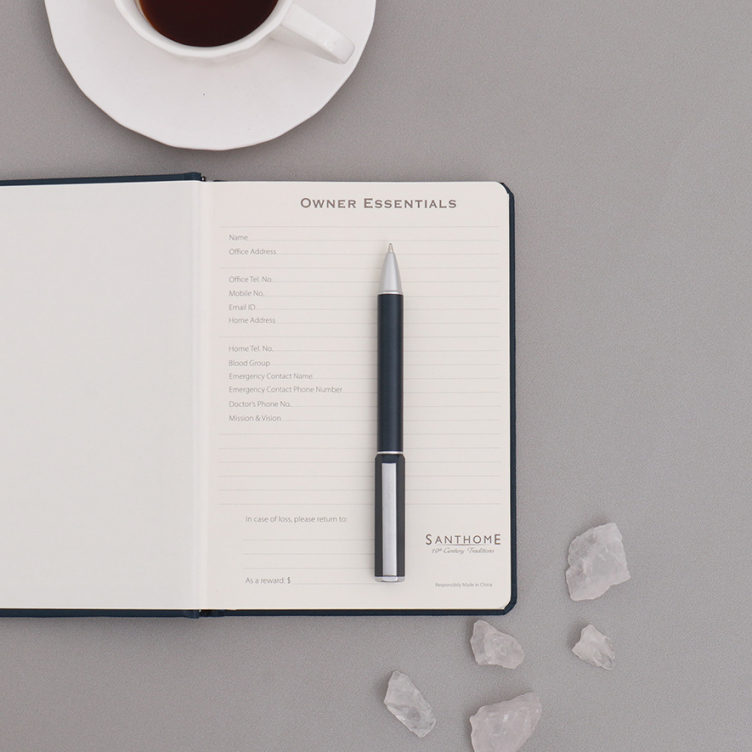 Special paper with grey board hardcover case bound notebook gift sets