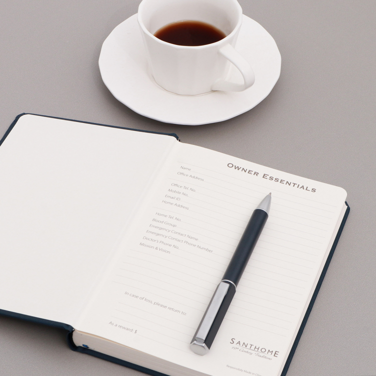 Special paper with grey board hardcover case bound notebook gift sets