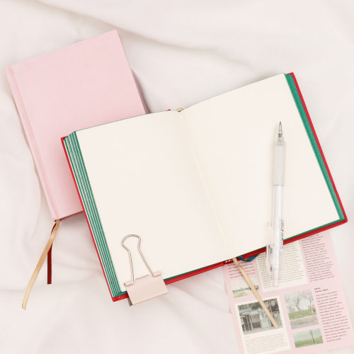 Embossed hard cover case bound notebook