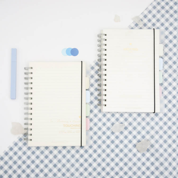 PP Cover with Foil print spiral notebook with Dividers
