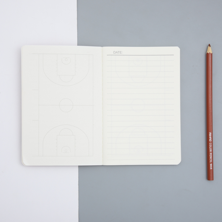 A6 White card printing with glossy lamination cover thread sewn binding notebook