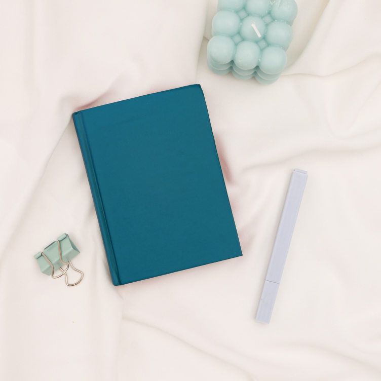 Embossed hard cover case bound notebook