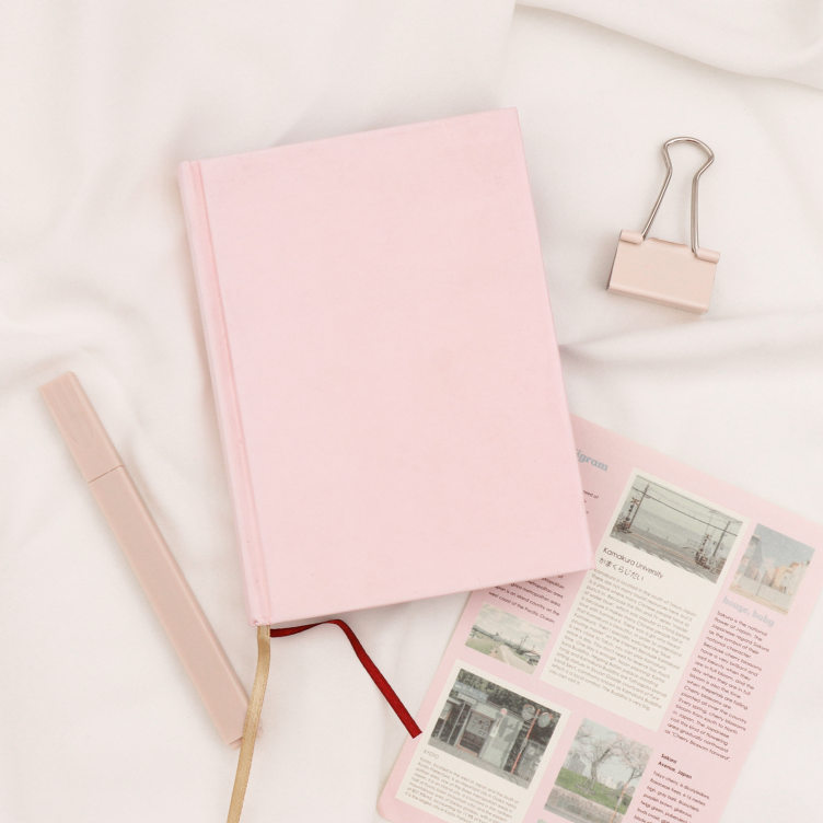 Embossed hard cover case bound notebook