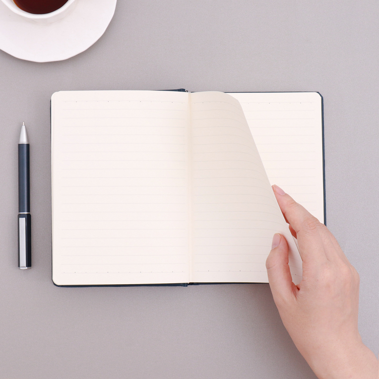 Special paper with grey board hardcover case bound notebook gift sets