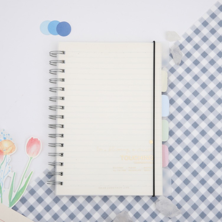 PP Cover with Foil print spiral notebook with Dividers