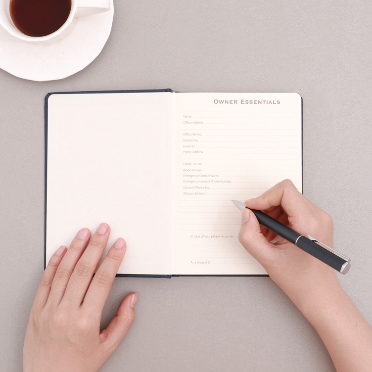 Special paper with grey board hardcover case bound notebook gift sets