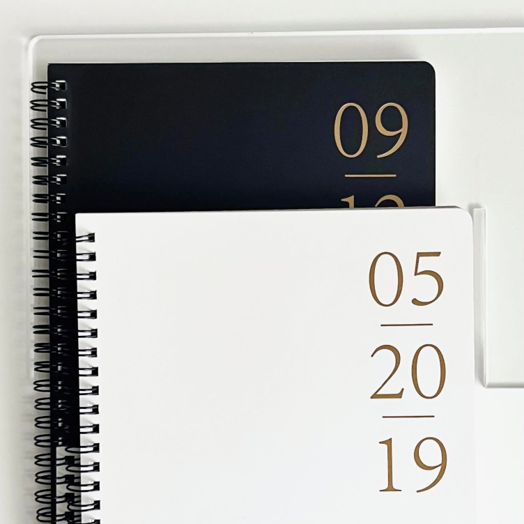 Whitecard cover with printing spiral binding notebook