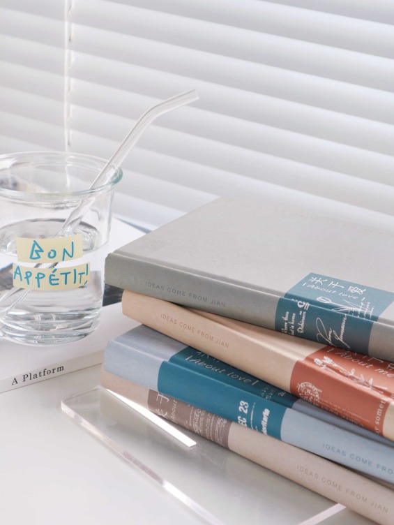 White kraft paper with printing hardcover notebook