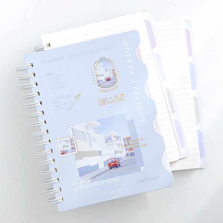 Spiral notebook with dividers