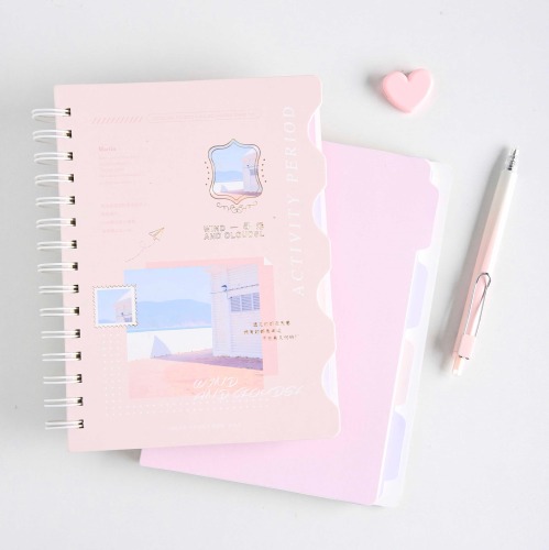 Spiral notebook with dividers