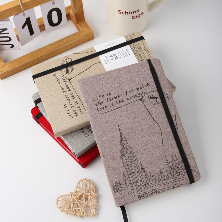 Linen hardcover notebook