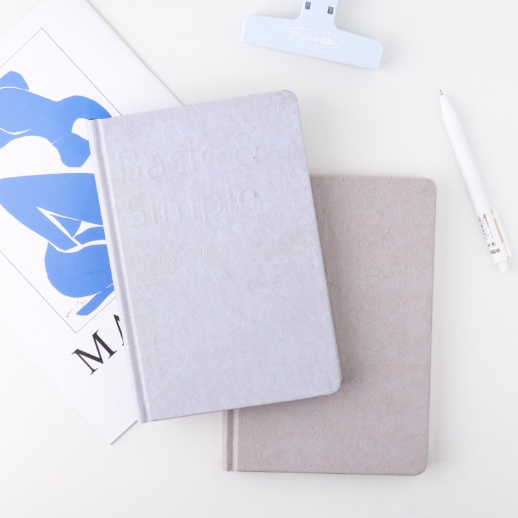 White kraft paper hardcover notebook