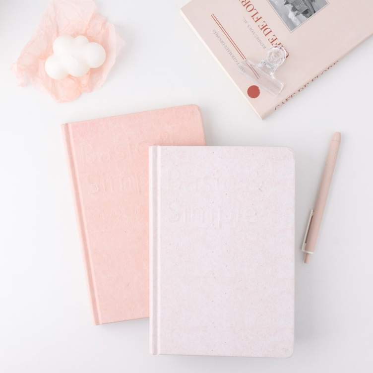 White kraft paper hardcover notebook