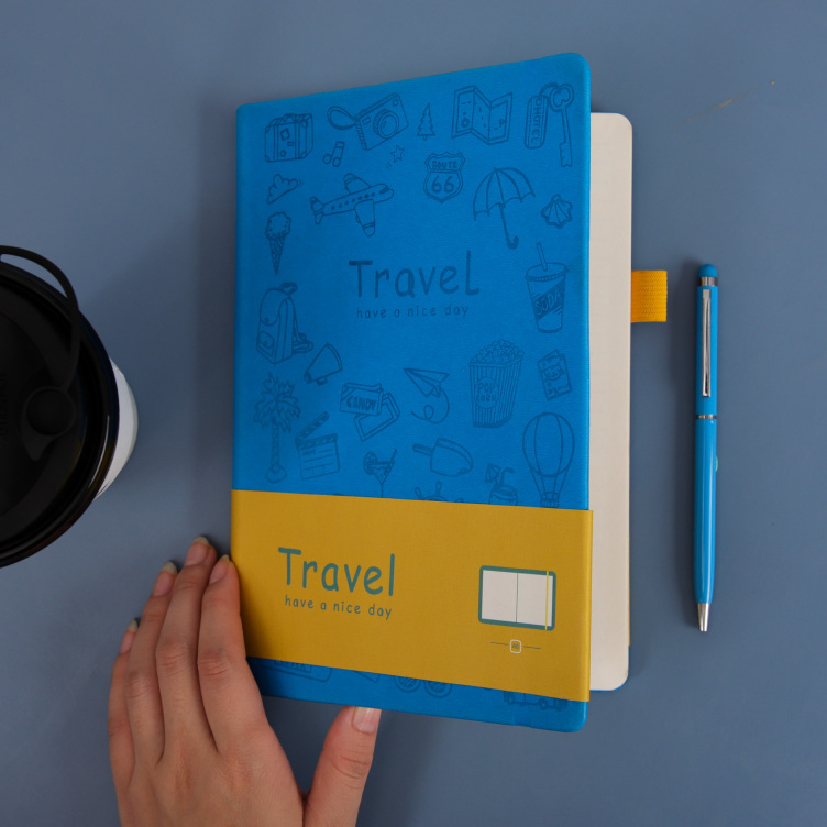 Debossed pattern PU notebooks with pen