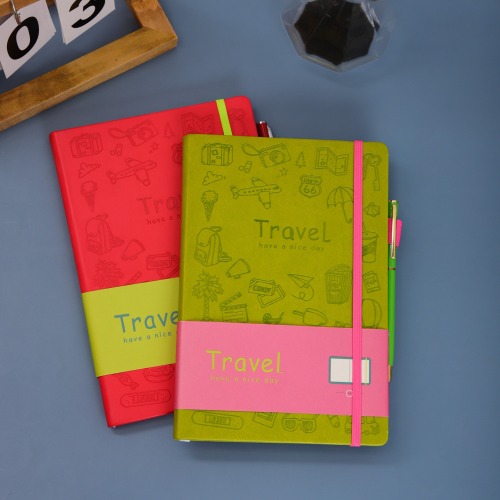 Debossed pattern PU notebooks with pen