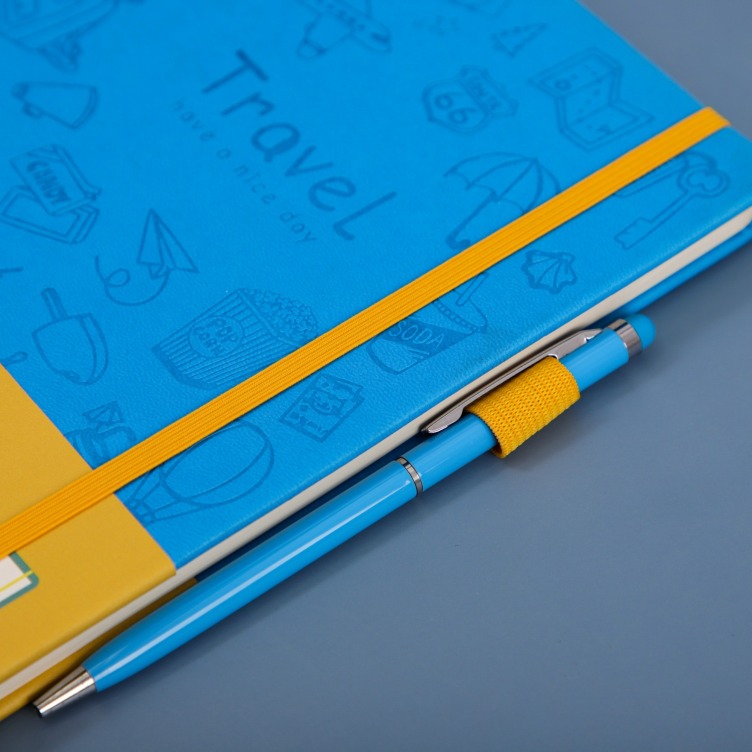 Debossed pattern PU notebooks with pen