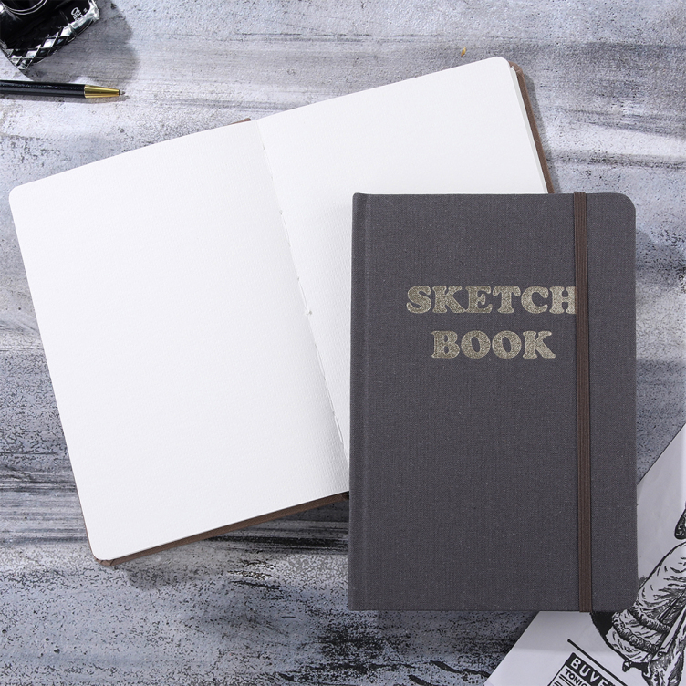Fabric hardcover case bound watercolor book