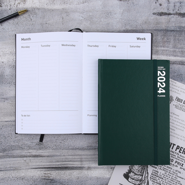 Leatherette paper Hardcover Undated Planner