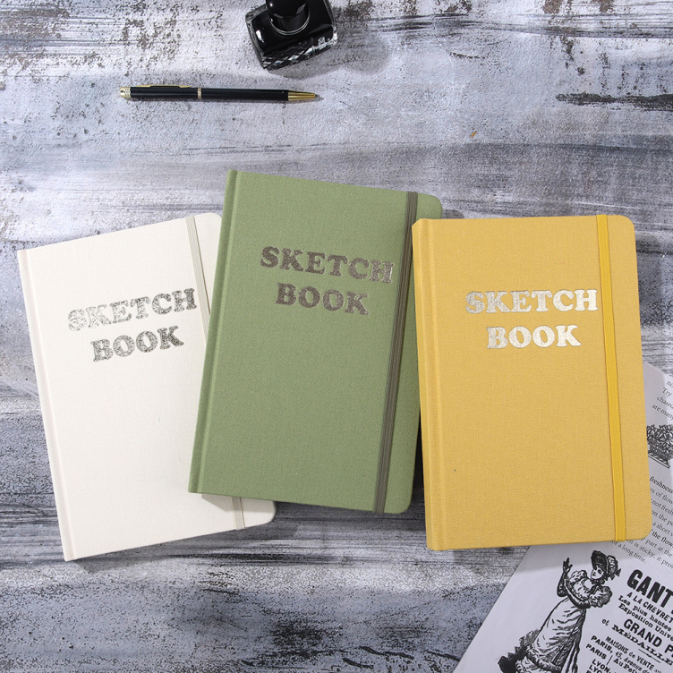 Fabric hardcover case bound watercolor book