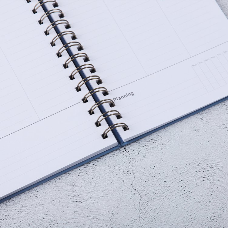 A5 Fabric Hardcovre Wire-o Planner