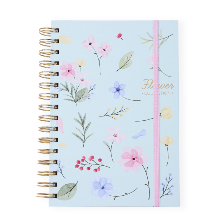 Artpaper printing hardcover spiral binding notebook