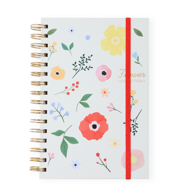 Artpaper printing hardcover spiral binding notebook