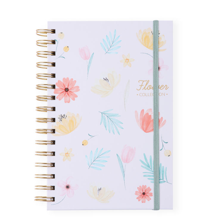 Artpaper printing hardcover spiral binding notebook