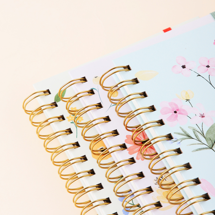 Artpaper printing hardcover spiral binding notebook