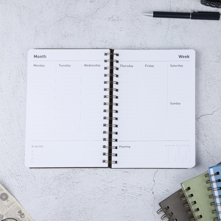 A5 Fabric Hardcover Undated Planner