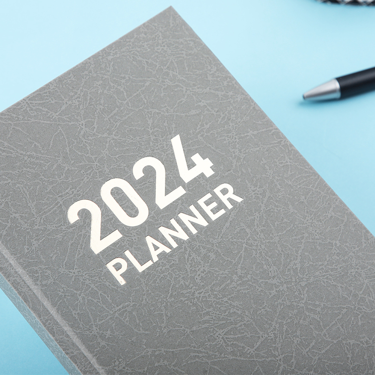 A5 Special Paper Hardcover Planner Silver goild debossed Logo