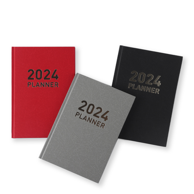 A5 Special Paper Hardcover Planner Silver goild debossed Logo