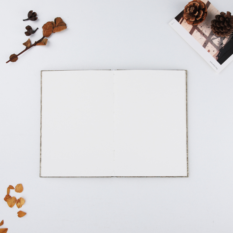 Fabric hardcover case bound watercolor book
