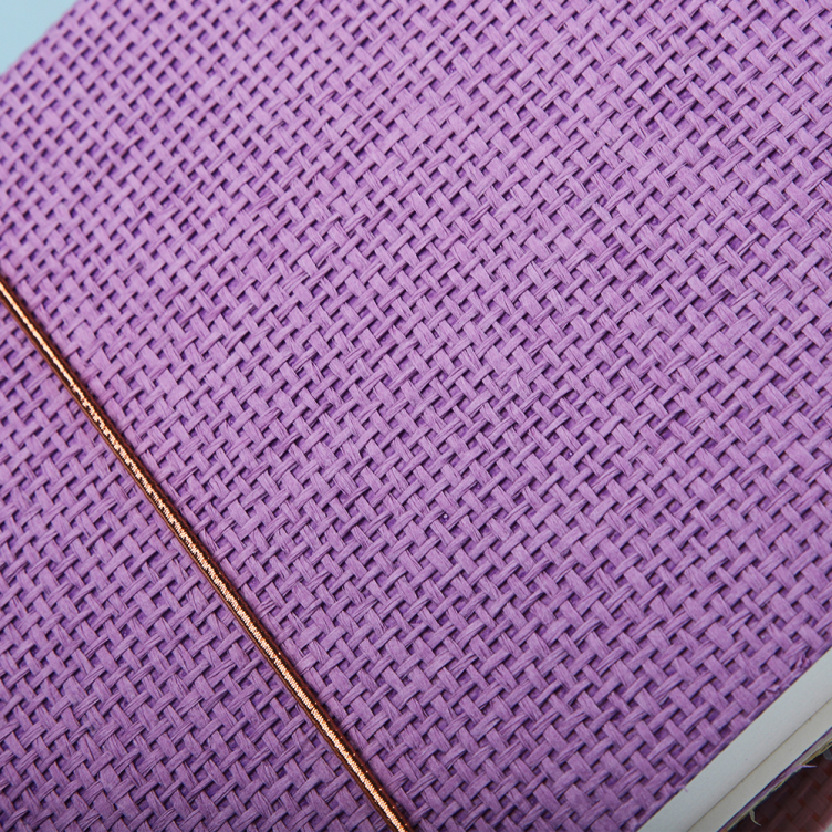 Weaved paper soft cover notebook with elastic band/bead