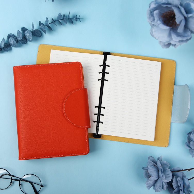 Recycled PU Leather Loose leaf binding notebook