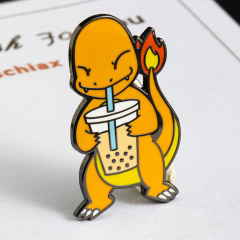 Custom pins, Charmander pins, hard enamel pins manufacture，free design, first custom pin mold fee reduced by half