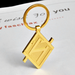 Gold key chains, Uncolored and sanded key chain,male key chains, custom car key chains,factory outlet,free design and sample