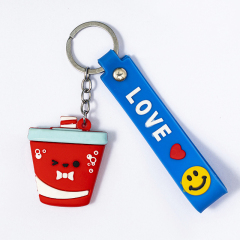 Custom pvc Keychain, Personalized Milk Tea Keychain, Interesting Keychain,free design, first custom keychain mold fee reduced by half